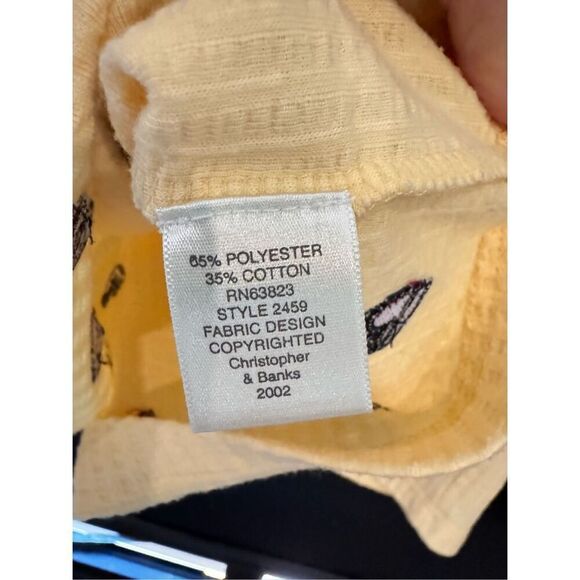 Vintage yellow heart bee lightweight cardigan sz S - Picture 5 of 7